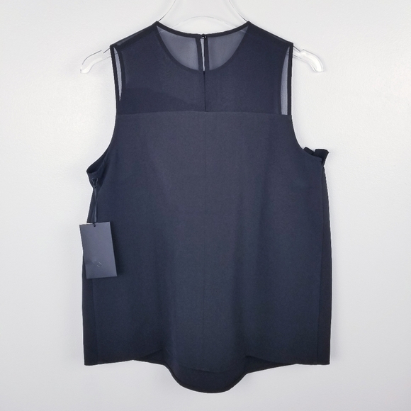 Halogen Black Sleeveless Ruffle Top Blouse - Picture 3 of 8